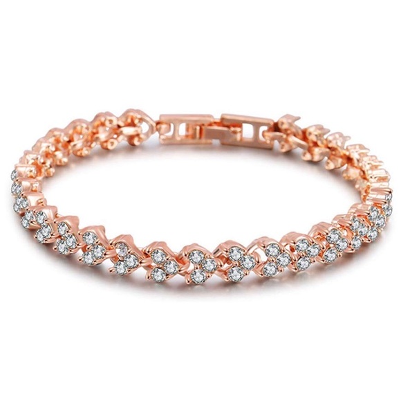 Rose Gold Swarovski Elements Tennis Bracelet Rose Gold Swarovski Elements Tennis Bracelet
